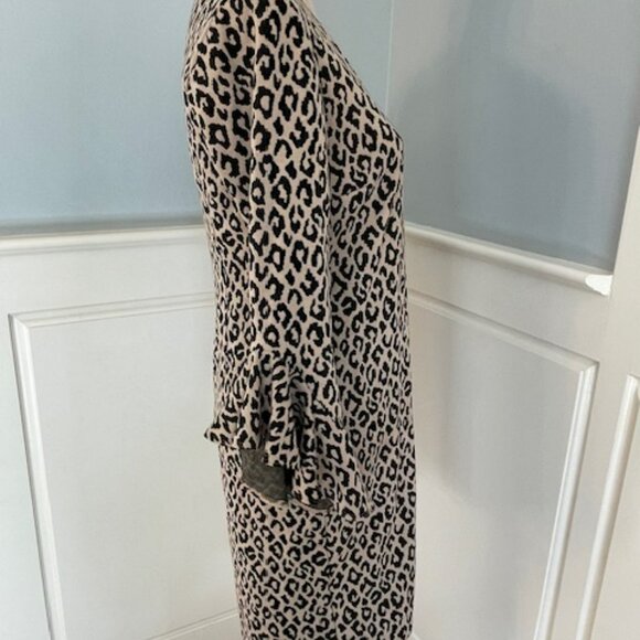Trina Turk Ponte Stretch Knit Dress Ruffle Sleeve Formal Animal NEW NWT 4 - Picture 5 of 9
